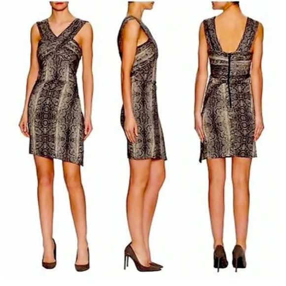 The Kooples Grey Python Bodycon‎ Mini Dress Stretch Women's Size 38 (US 6) - Picture 1 of 9